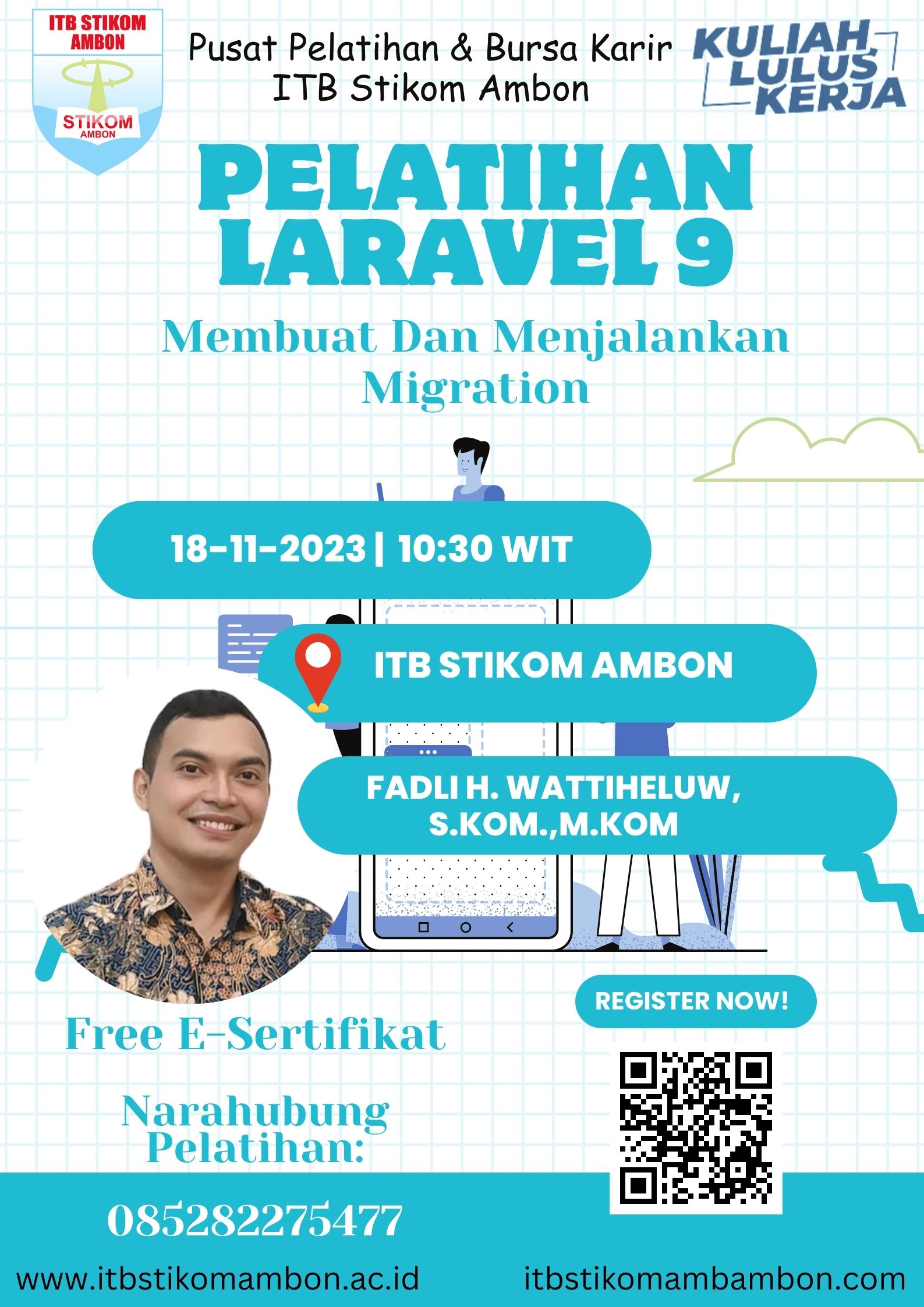 Mint Green and White Illustrative Business Webinar Poster