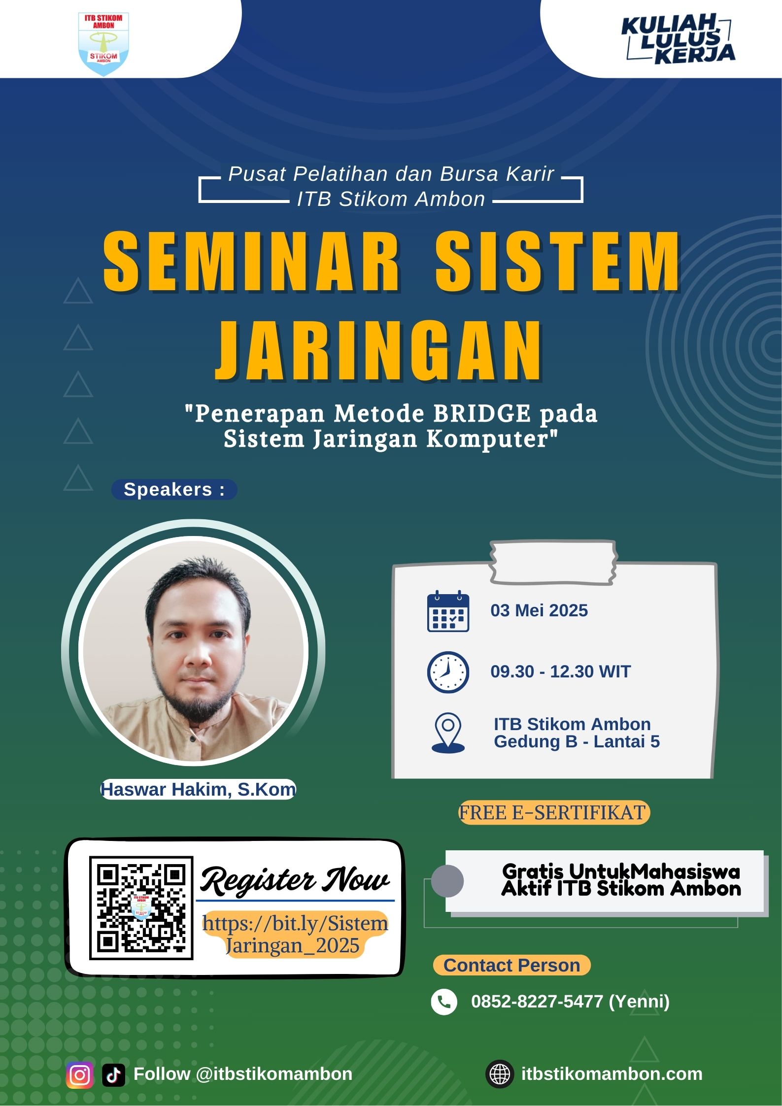 Blue and Yellow Minimalist Webinar Poster