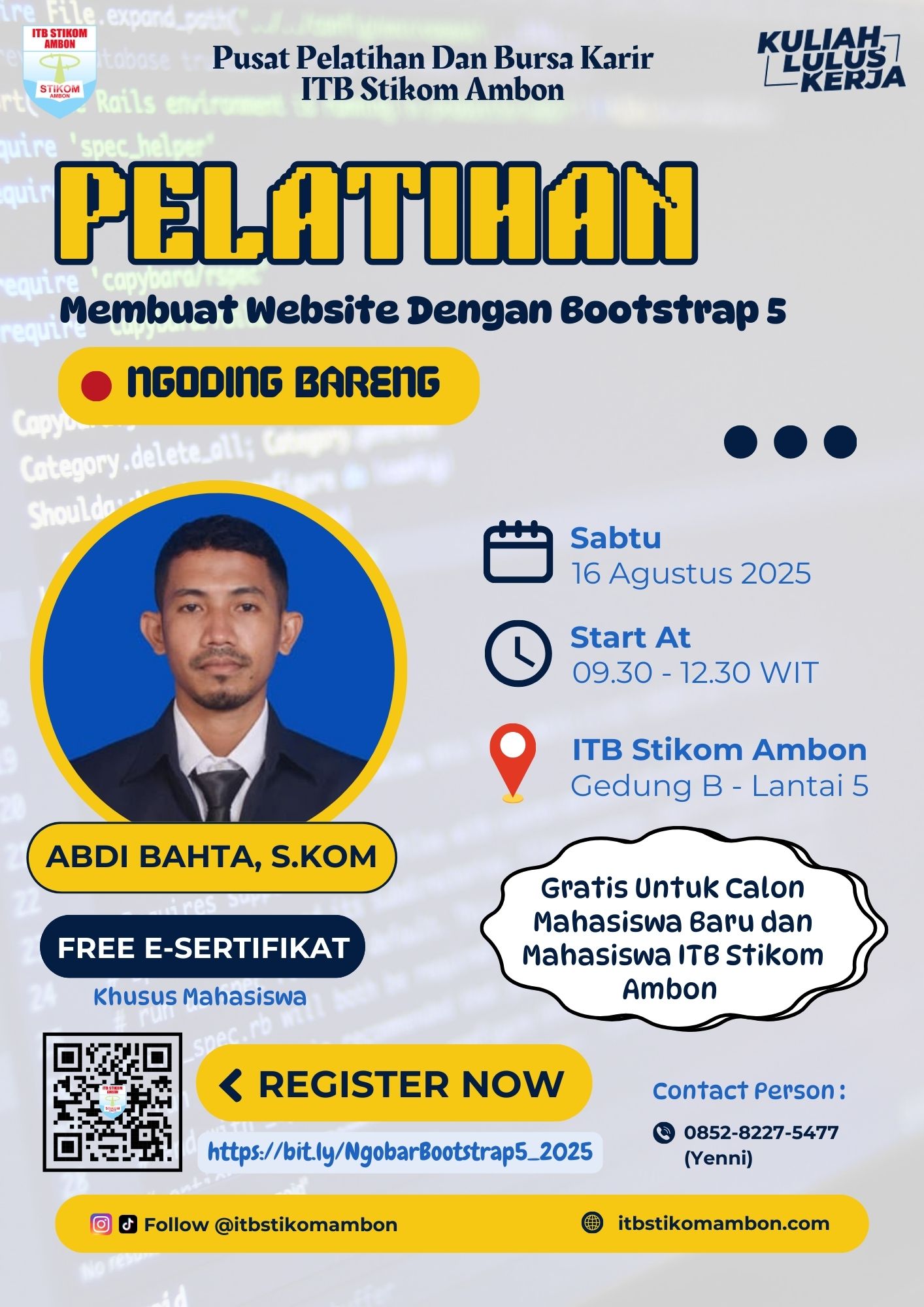 Blue and Yellow Professional Webinar A4