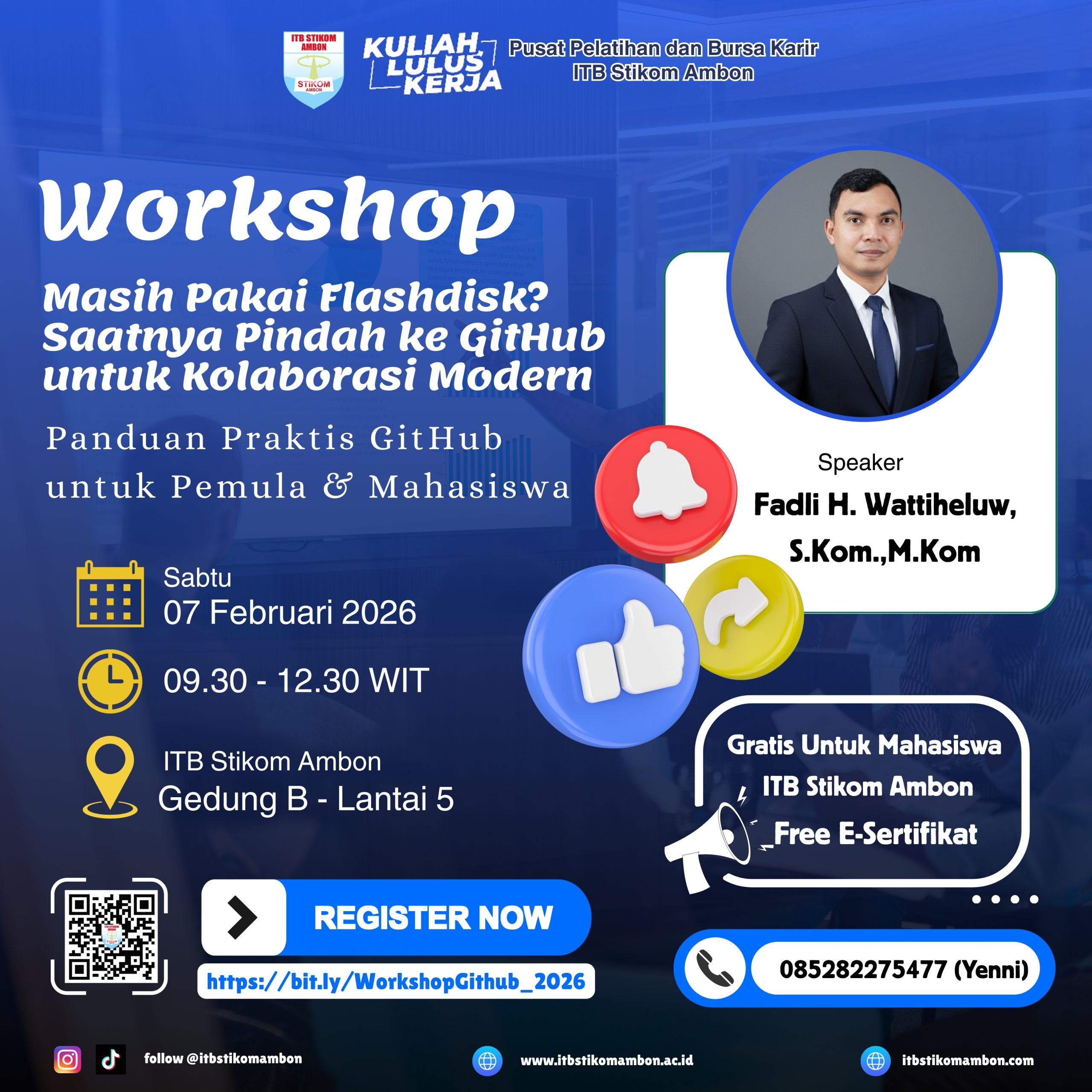 Blue And Yellow Modern Webinar Social Media Strategy Instagram Post