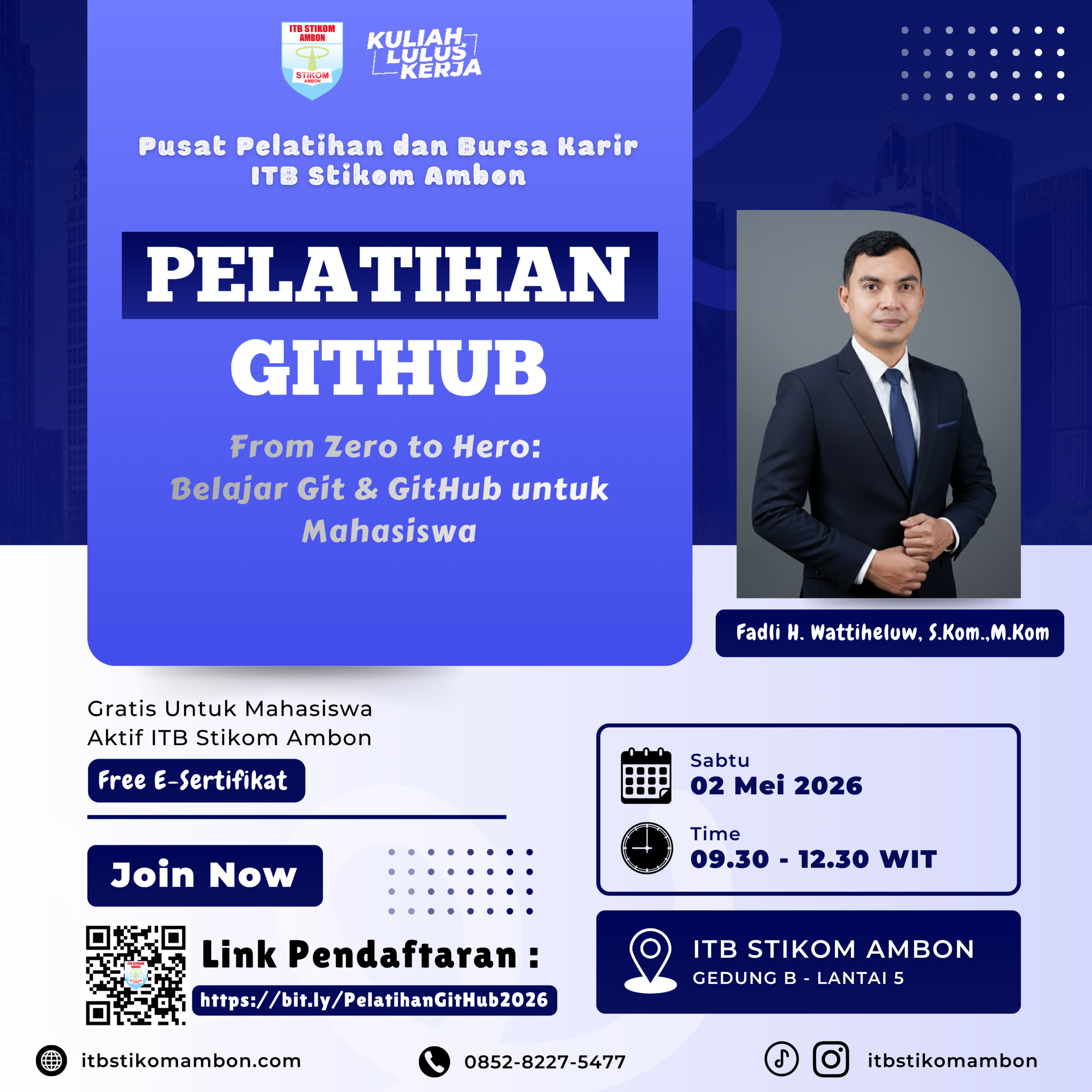 Blue and White Modern Business Webinar Instagram Post